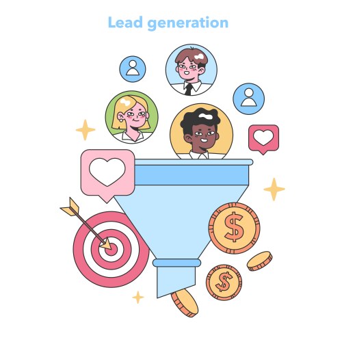 Lead generation concept flat Royalty Free Vector Image