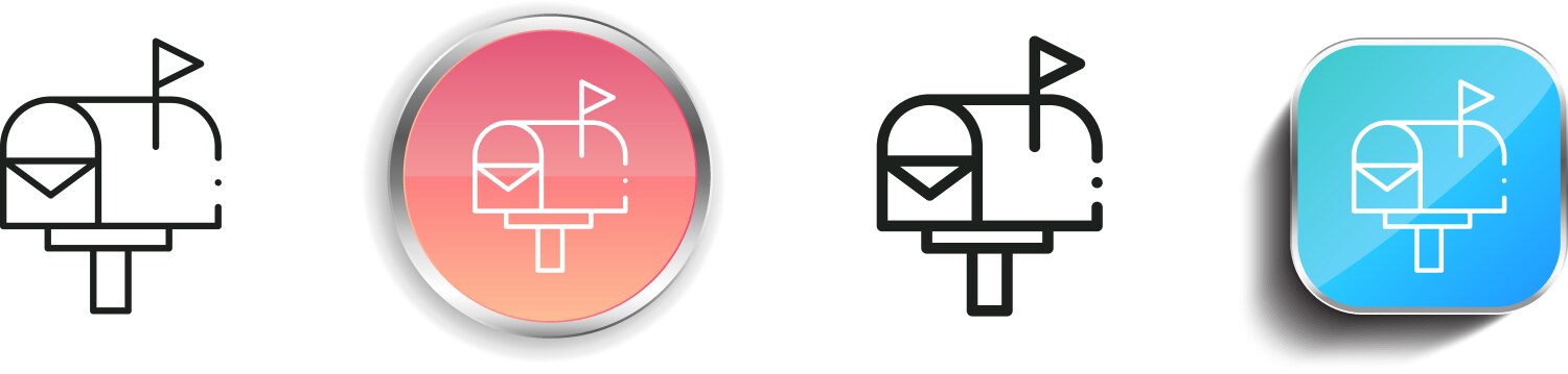 Mail box icon thin linear regular and button vektorbild