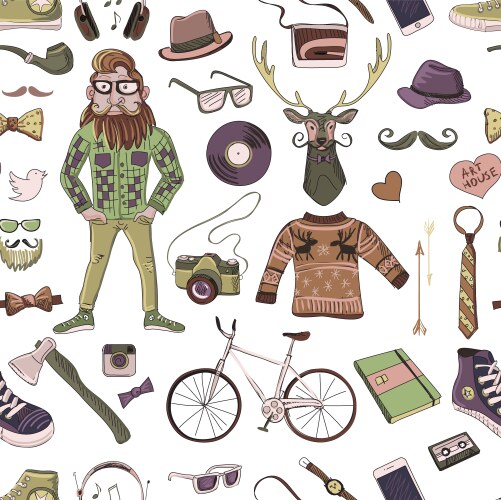 Childish seamless pattern with hand drawn space Vector Image