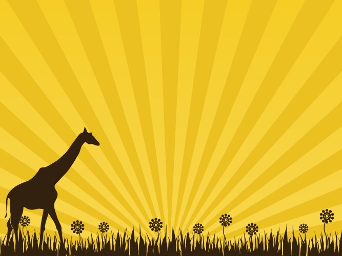 African safari animals silhouette background Vector Image