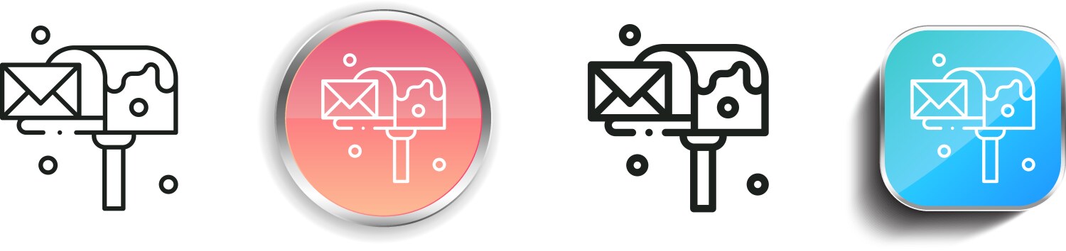 Mail box icon thin linear regular and button vektorbild
