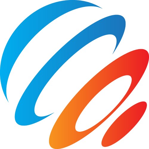 Sphere 3d technology logo Royalty Free Vector Image