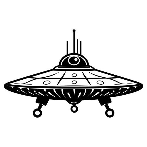 Retro Flying Saucer UFO Vector Image
