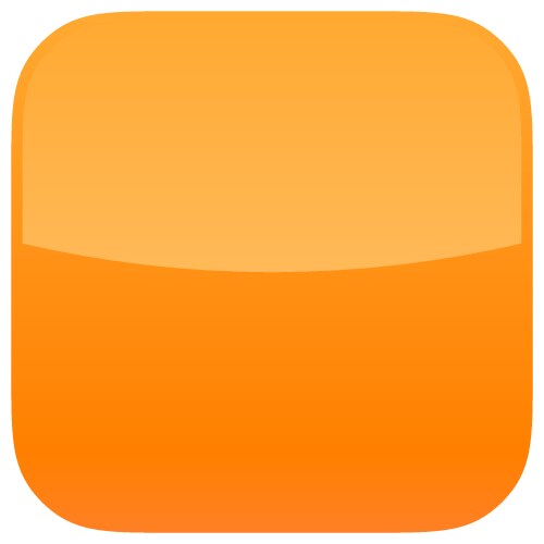 Orange glossy button blank icon square empty shape vector image