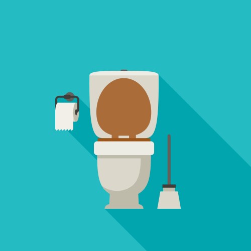 Toilets in flat style Royalty Free Vector Image