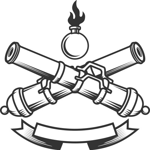 Vintage Cannon Emblem Vector Image