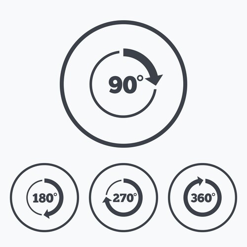 Angle Degree Circle Icons Vector Image