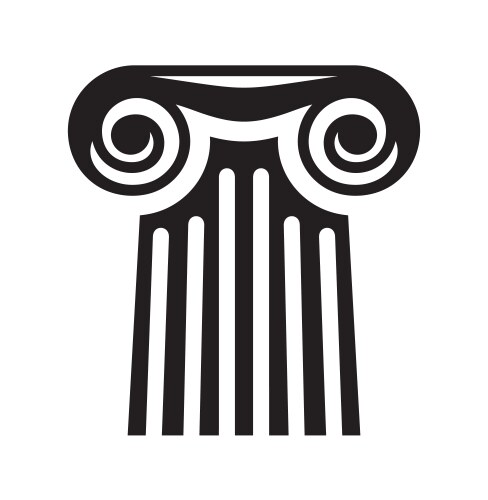 Ancient greek column pillar icon legal attorney Vector Image