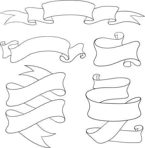 Ribbons set outline Royalty Free Vector Image - VectorStock
