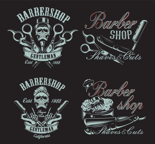 Vintage Barber Shop Elements Vector Image