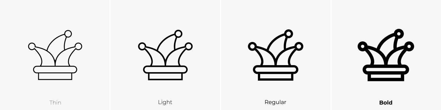 Joker hat icon thin light regular and bold style Vector Image