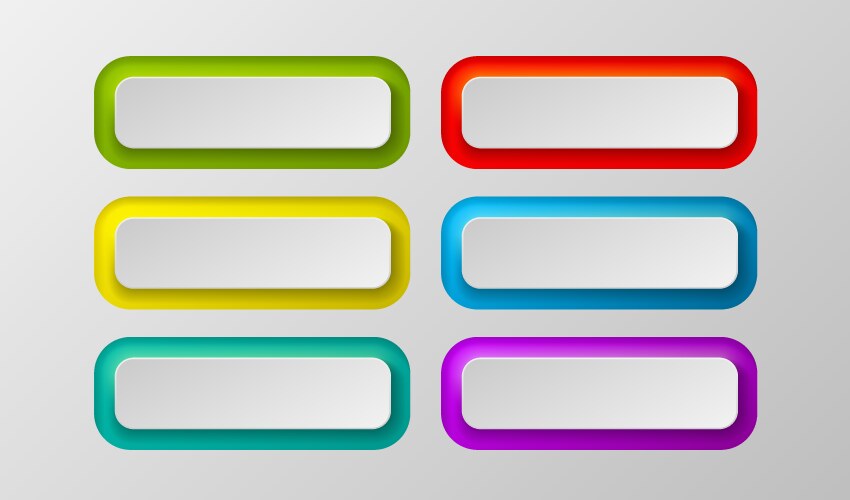 Button color set minimal label message web vektorbild