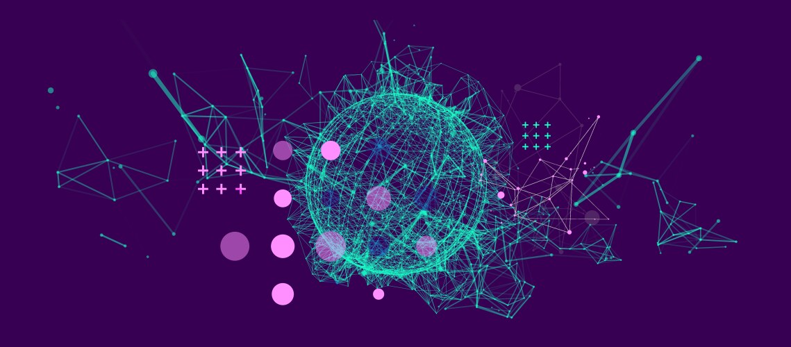 Abstract sphere background with plexus effect 3d vektorbild