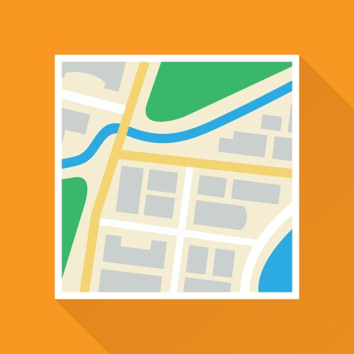 Folding paper map flat icon Royalty Free Vector Image