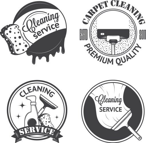 Vintage Cleaning Service Badges & Labels Vector Image