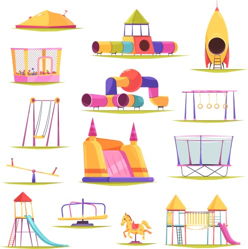 Equipment in children playground Royalty Free Vector Image