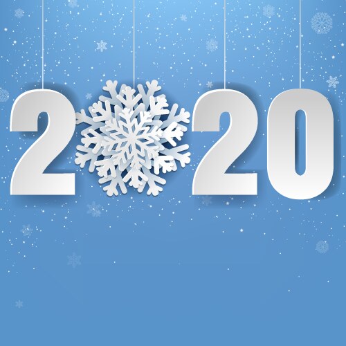 Happy new year poster with snow Vector Image