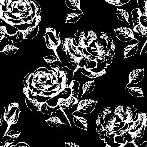 Seamless floral pattern with roses Royalty Free Vector Image