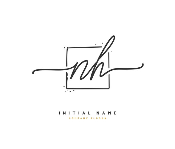 Elegant Initial Logo - NH Beauty Vector Image