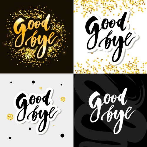 Handwritten farewells goodbye message lettering Vector Image