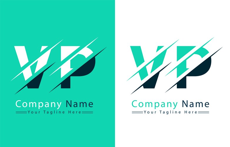 VP Letter Logo - Modern Typography Vector Image