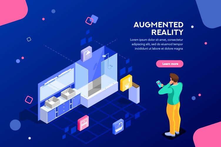 Augmented reality icon set Royalty Free Vector Image