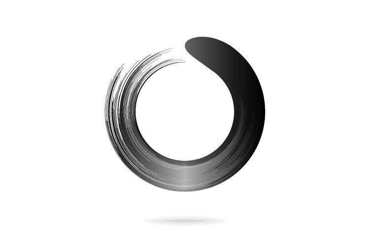 Zen Circles - Black Ink Strokes Vector Image