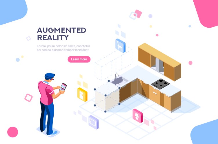 Augmented and virtual reality in everyday life 3d Vector Image