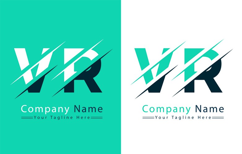 VR Letter Logo - Modern Typography Vector Image