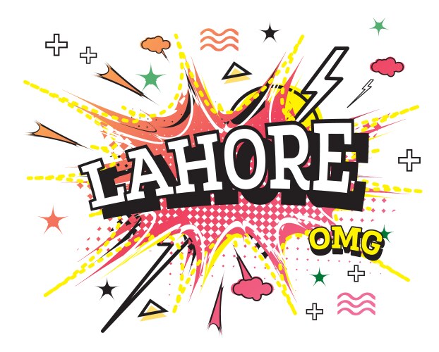 Lahore comic text in pop art style isolated Vector Image