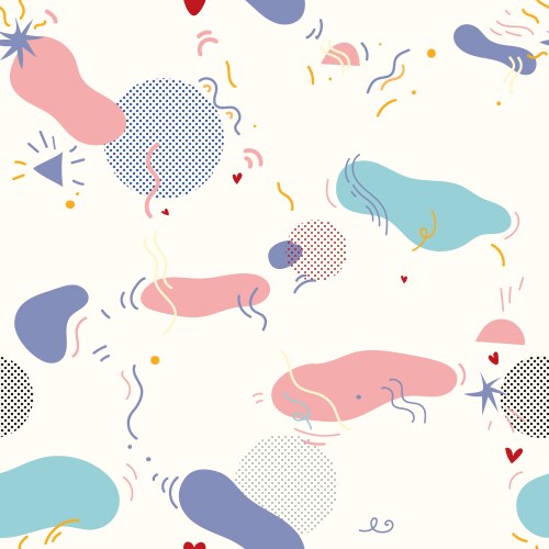 Seamless pattern in memphis style vector image