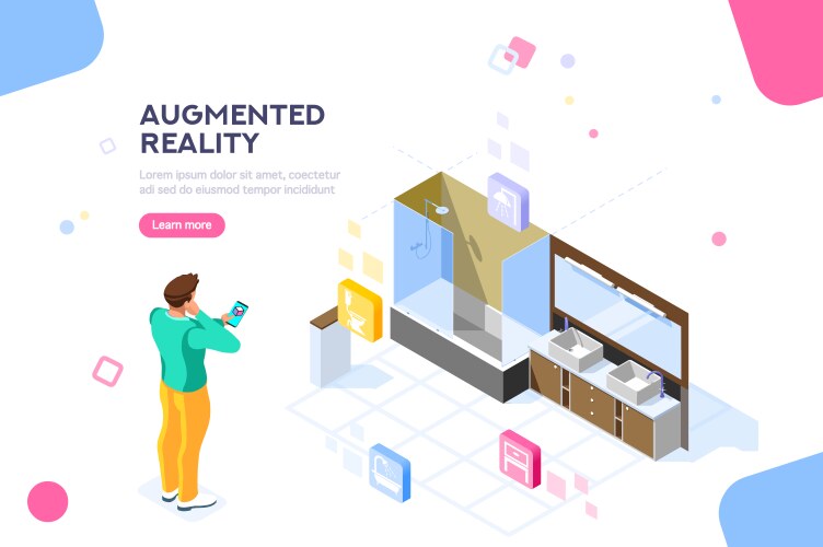 Augmented and virtual reality in everyday life 3d Vector Image