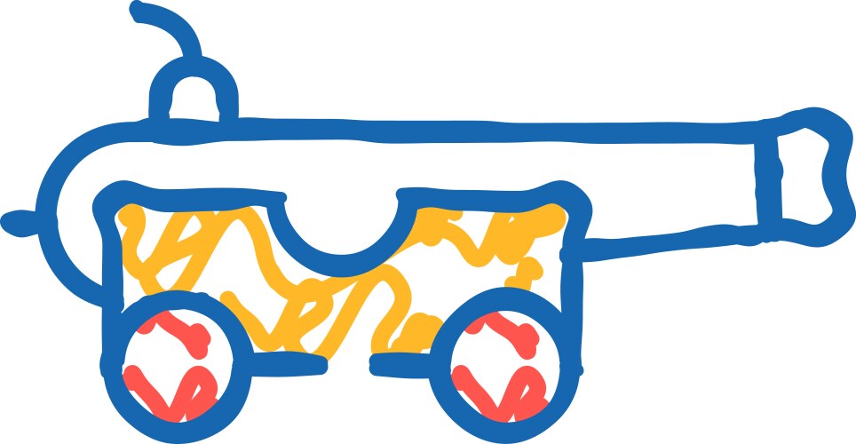 Medieval cannon icon doodle Vector Image