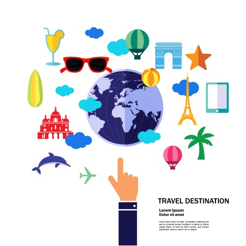 travel around the world vector image