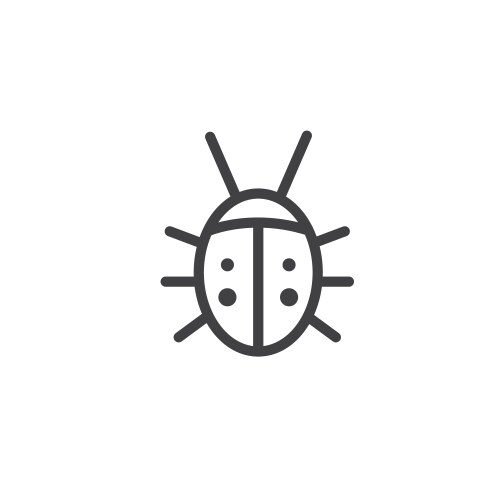 Lady bug line icon element design template vector image