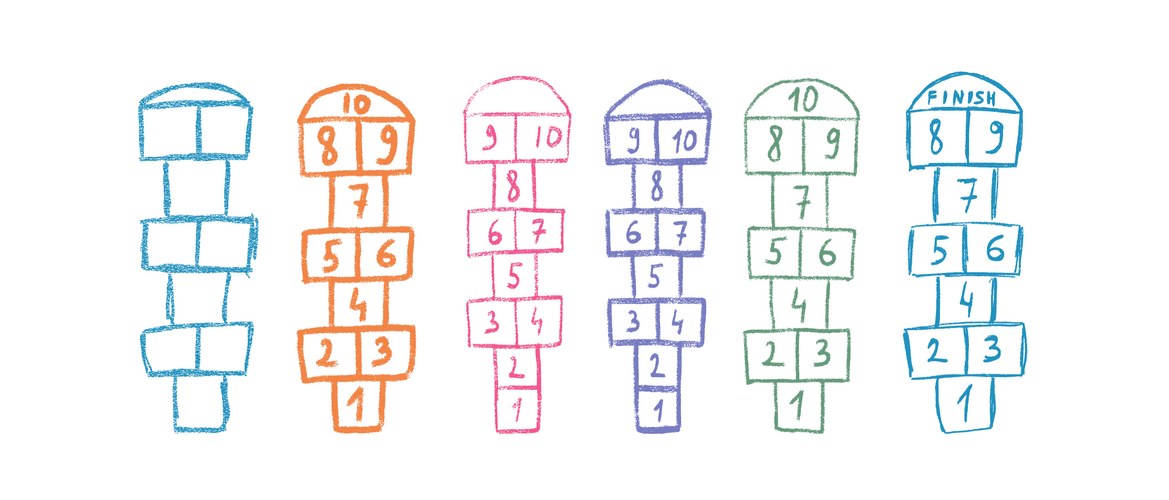 Chalk Hopscotch Playground Vector Image