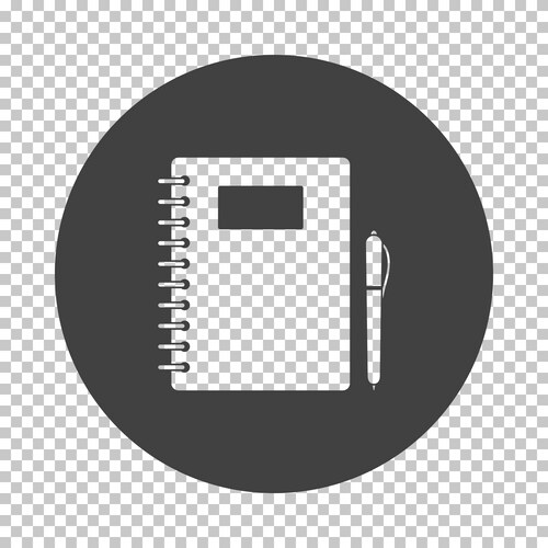 exercise book with pen icon vector image