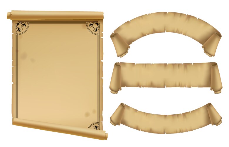 Vintage Parchment Scrolls Vector Image