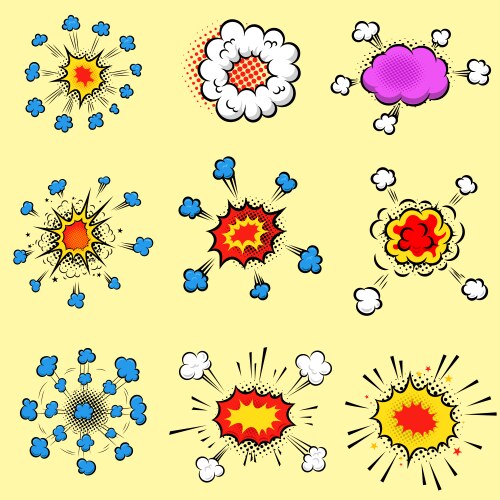 Comic Explosion Set Vector Image