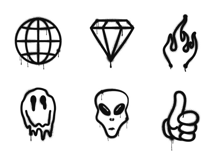 Graffiti Symbol Set - Urban Art Vector Image
