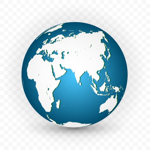 earth globe world map set planet with continents vector