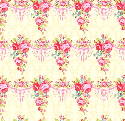 seamless pattern with red and pink roses vector