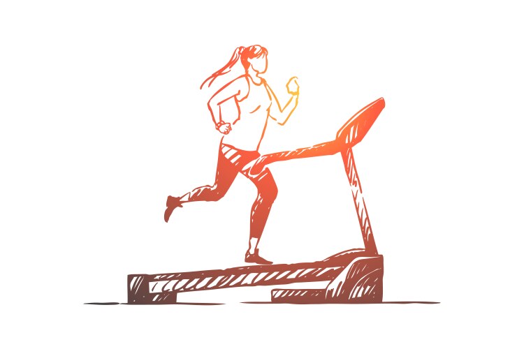 sportswoman on running track vector