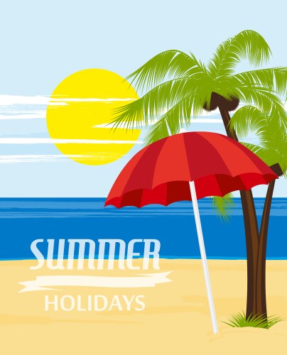 Summer vacation background at beach Royalty Free Vector
