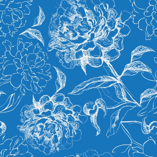 Peony seamless pattern Royalty Free Vector Image