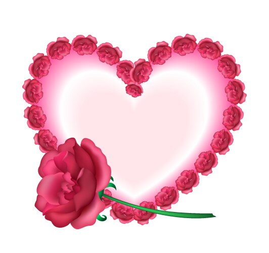 Valentine heart of roses Royalty Free Vector Image