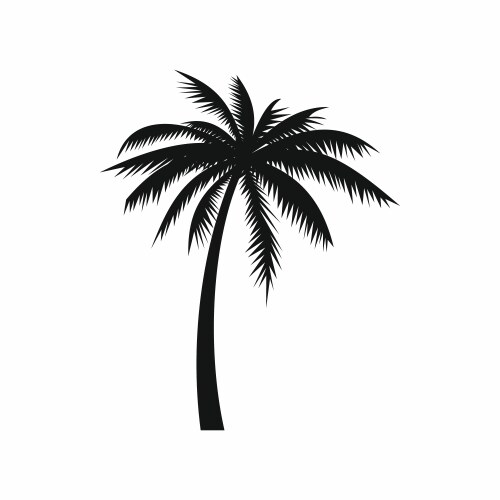 Simple Coconut Palm Tree Icon Vector Image