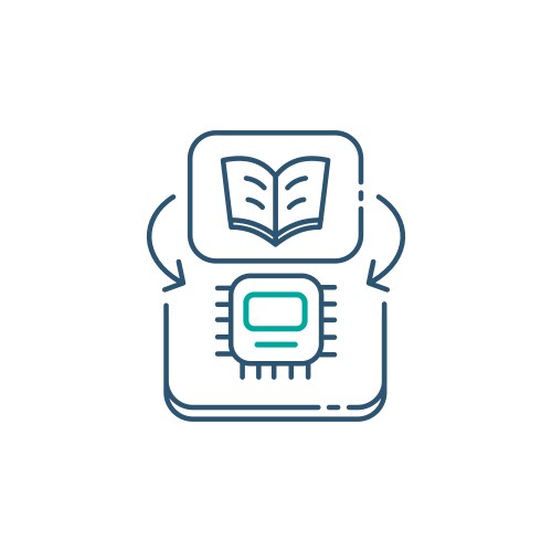 machine learning ai and data analysis icon design vector image