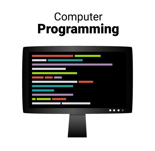 Lcd monitor with code computer programming vector image