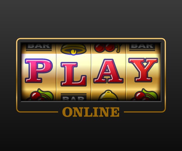 play online slot machine games banner gambling vector image vector image